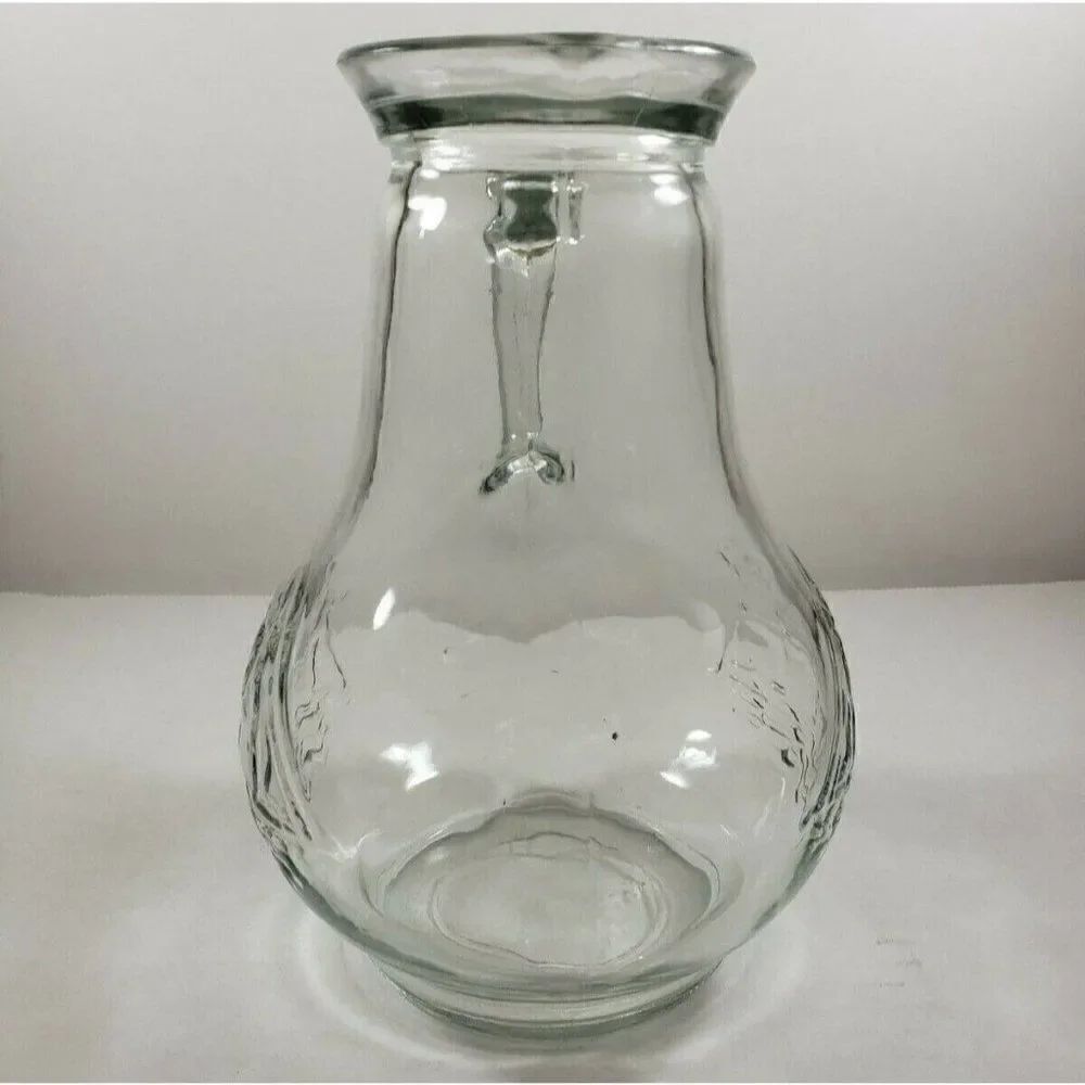 Vintage 70s Clipper Ship Sailboat Clear Glass 7" Pitcher Boating Nautical Preppy - Picture 4 of 5